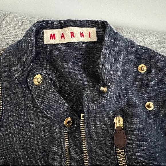 🎁Authentic Marni denim jean jacket convertible vest 38 SX